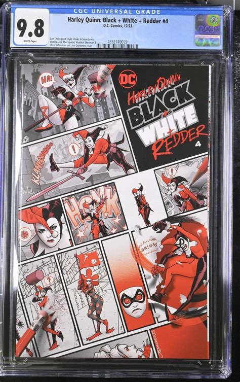 Harley Quinn Black White Redder 4 CGC 9 8 Quinones Panel Cover A