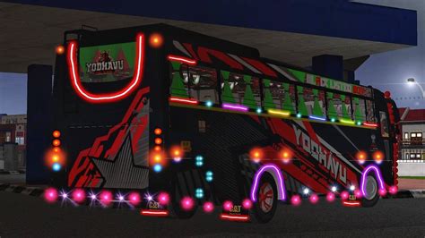 New Komban Zedone Tourist Bus Mod Released For Bussid Full LED Mods