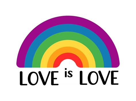 Love Is Love Quote Lgbt Rainbow With Color Flag Of Gay Lesbian Bisexual And Transgender