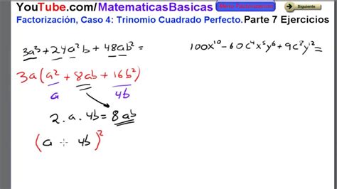 Trinomio Cuadrado Perfecto Ejemplos
