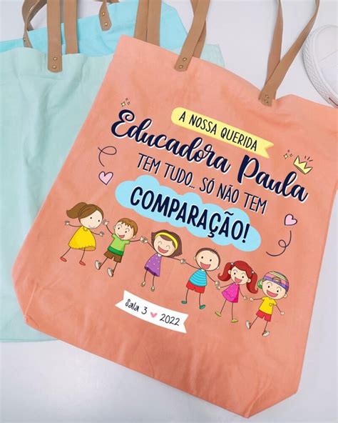 Sacola Professora Bonequinhos Prendas Personalizadas