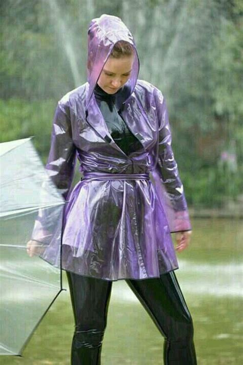 Purple Plastic Mack Regen Jacke Frauen Regenkleidung Regen Mode