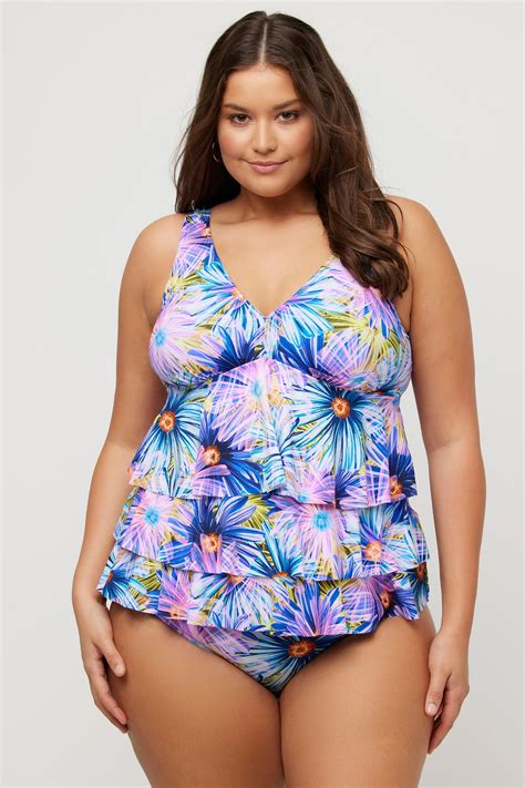 Ruffle Tankini Top Plus Size Plus Sizes Ulla Popken