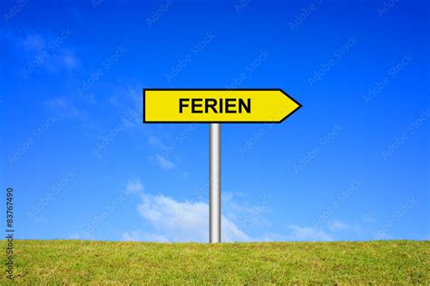 Schild Wegweiser Ferien Stock Illustration Adobe Stock