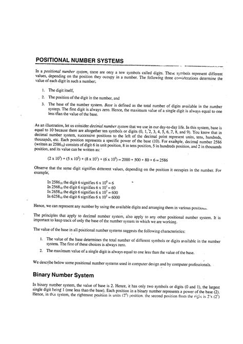 SOLUTION Understanding Number Systems Positional And Fractional