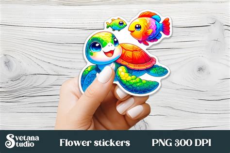 Cute turtle stickers PNG | Cute animal sticker printable