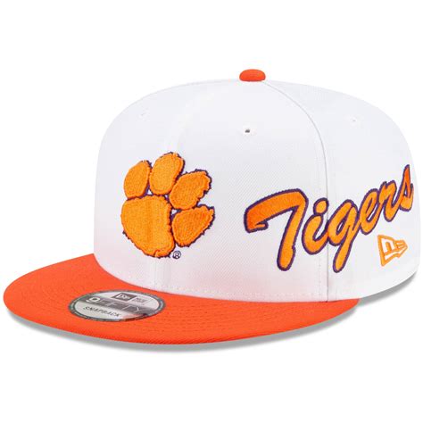 Mens New Era Whiteorange Clemson Tigers Two Tone Side Script 9fifty