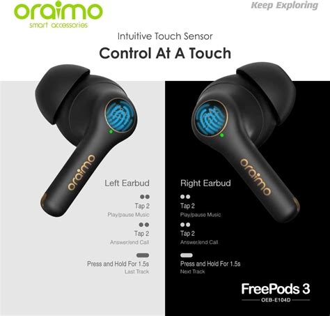 Oraimo Freepods Tws True Wireless Stereo Earbuds Black With Year