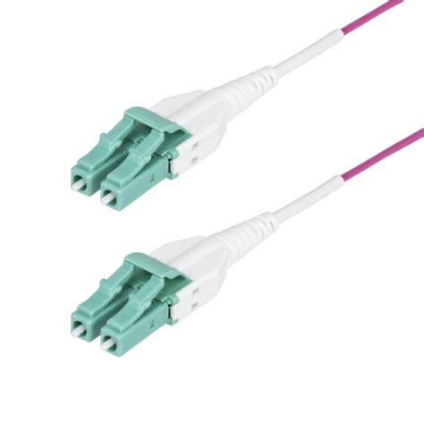 StarTech.com 1FT OM4 50/125um Laser-Optimized Multimode Duplex LC-to-LC Fiber Patch Cable — White (Single) (N6PAT-OM4-LC-LC-1FT-WH-1PK)