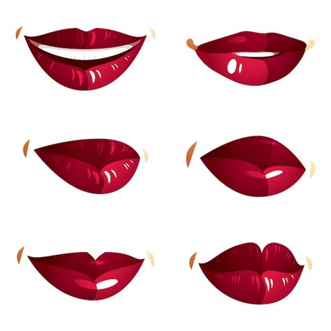 Free Vector Beautiful Lips Set