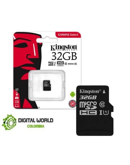 Micro SD Kingston 32GB 80MB S Clase 10