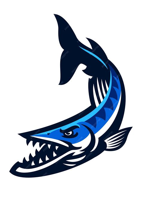 Premium Vector | Angry barracuda fish sport mascot cartoon