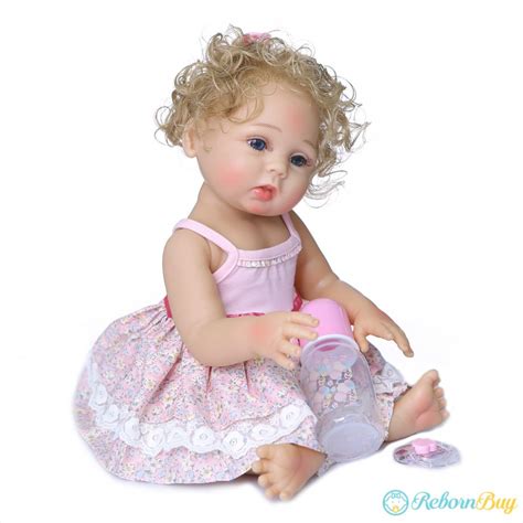 18.5 Inches Full Body Soft Silicone Baby Doll, Baby Doll With Blonde ...