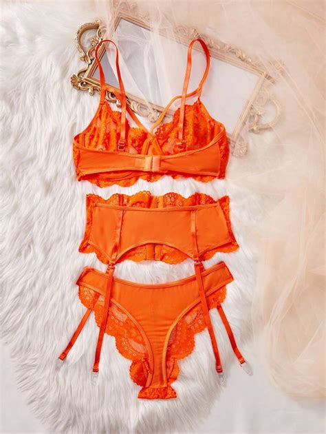 Classic Sexy Women Sexy Lace Hollow Out Spaghetti Strap Cami Bodysuit Lingerie Set Shein Asia