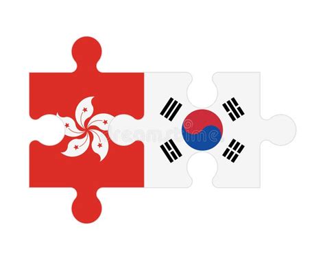 Puzzle Of Flags Of Hong Kong And South Korea Vector Stock Vector