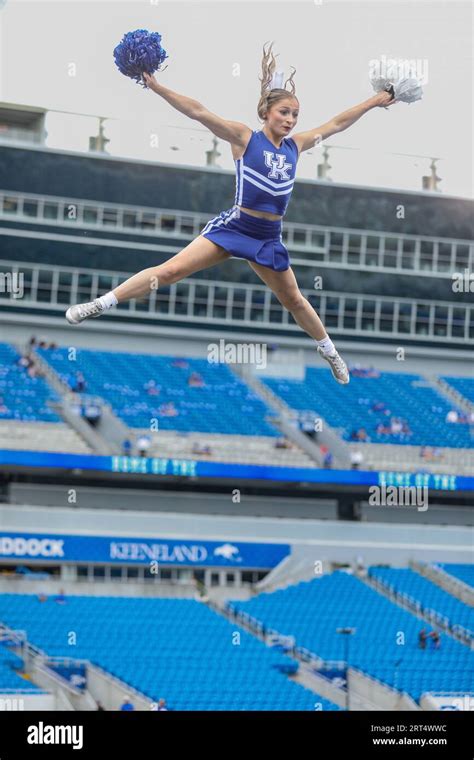 Lexington Ky Usa 9th Sep 2023 A Kentucky Cheerleader Flies Through