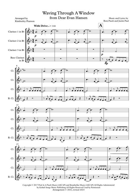 Waving Through A Window Arr Wind Sheet Music Arrangements Sheet