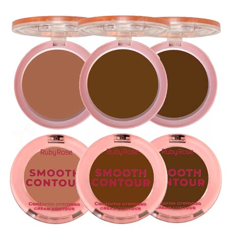 Contorno Cremoso - Ruby Rose - Contorno Cremoso Smooth Contour HBM201 - 06 Unid ( KIT 01 ...