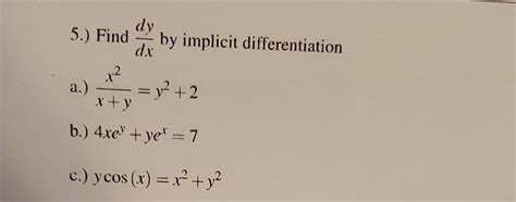 Answered 5 Find By Implicit Differentiation … Bartleby