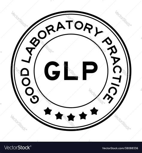 Black Color Glp Good Laboratory Practice Round Vector Image