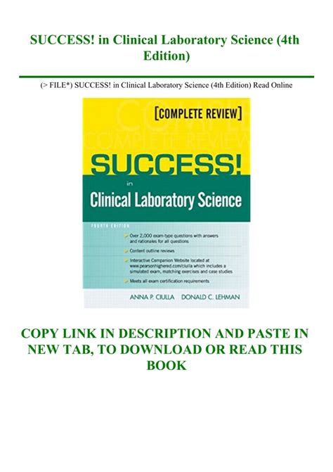 Pdf File Success In Clinical Laboratory Science 4th Edition