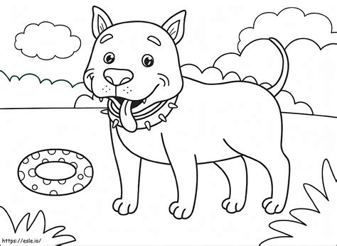 Happy Pitbull coloring page
