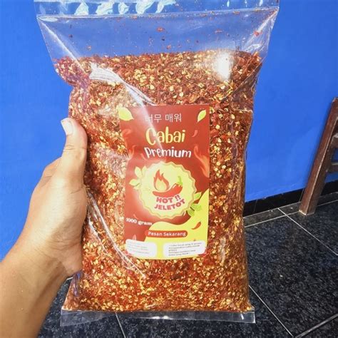 Jual Cabe Bubuk Kasar Chili Flakes Gocugaru Kasar Pedas Hot Jeletot Enak Banget Kemasan Kg