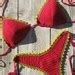 Crochet Bikini Set High Hip Brazilian With Red Yellow Green Etsy
