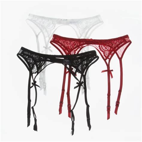 Lingerie Sexy Da Donna Plus Size Reggicalze In Pizzo Bretelle Intimo Trasparente Cintura In Vita