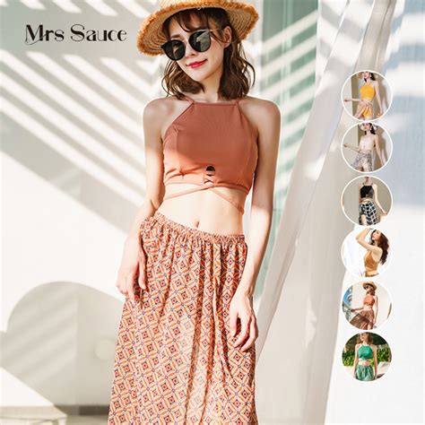 Swimsuit Women Bikini Three Piece Set Seaside Vacation Beachwear Korean Style Fairy Style