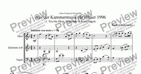 Trio F R Oboe Klarinette In B Und Fagott Sheet Music Pdf File