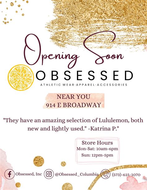 Obsessed, Inc. - Opening Columbia Missouri soon!!