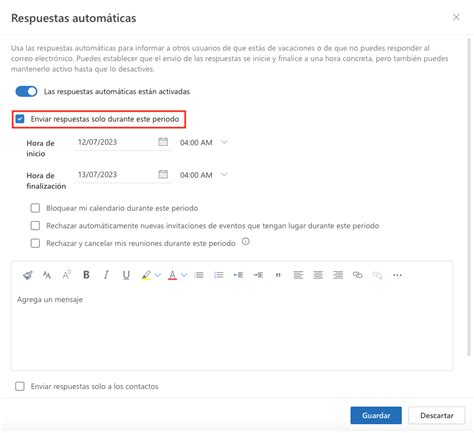 Cómo configurar una respuesta automática en Outlook