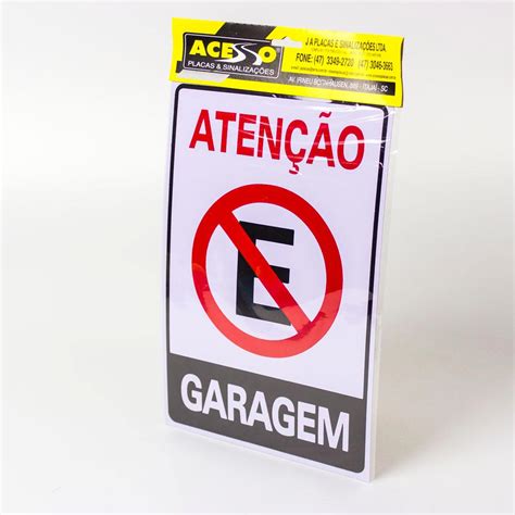 Placa Proibido Estacionar Atenção Garagem 20x30 Em Pvc Papelaria Criativa