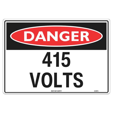 Danger 415 Volts Sign Next Day Safety