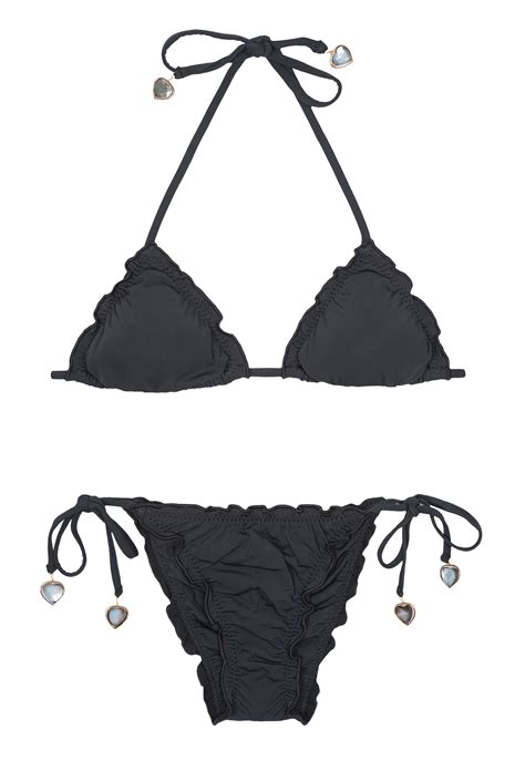 Micro Bikini Schwarz Mit Herz Als Modisches Detail Mini Corazon