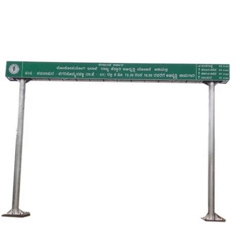 Aluminum Green Overhead Cantilever Sign Board Shape Rectangular At Rs