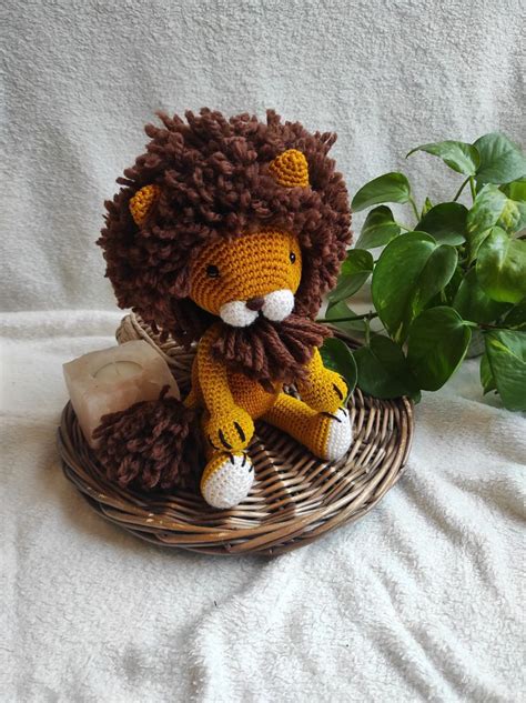 Lion handmade crochet amigurumi animal toy for children stuffed crochet ...