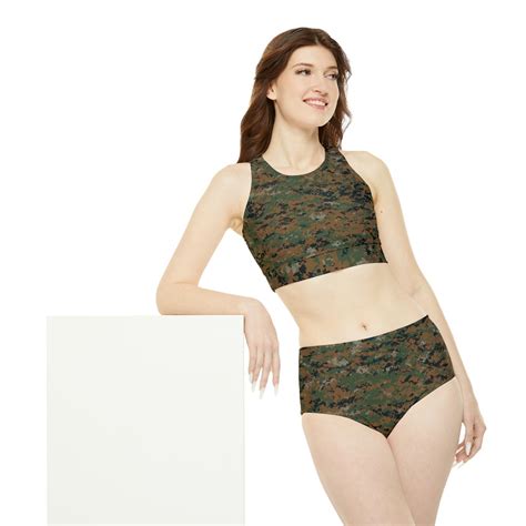 USMC Marpat Camo Sporty Bikini Set AOP Etsy
