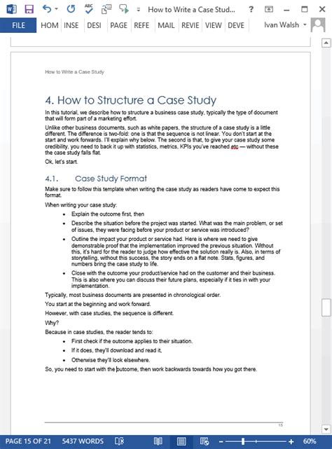 How To Structure Your Case Study Templates Forms Checklists For Ms