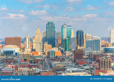 View of Kansas City Skyline in Missouri Stock Image - Image of blue ...