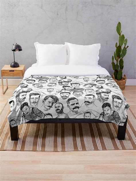 Bed And Bath MUSTACHIO Gay Graphic Throw Blankets