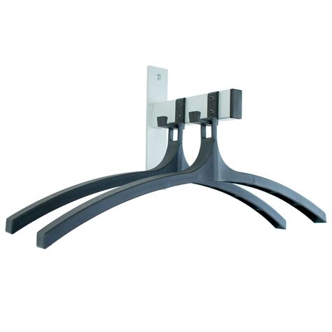 Wall Mounted Coat Rack Hiq 2 Coat Hangers V Part Black Aluminium