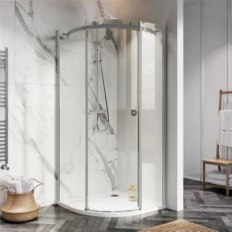 Scudo S8 Frameless 900mm Right Handed Quadrant Single Shower Door Low