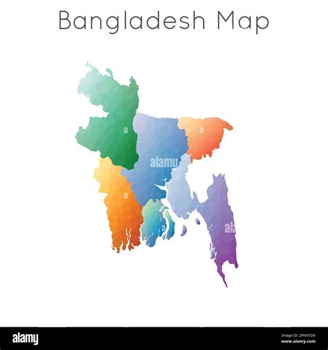 Low Poly Map Of Bangladesh Bangladesh Geometric Polygonal Mosaic