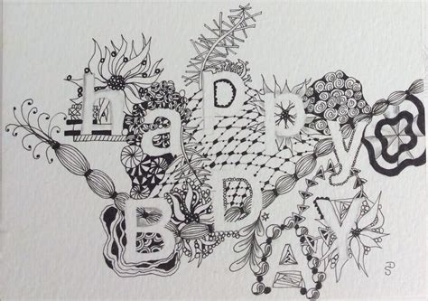 Happy Birthday Doodles Zentangles Dina Moose Art Coloring Happy