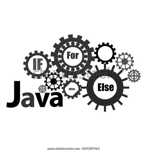 Monochrome Logo Java Programming Language Gears Stock Vector (Royalty ...