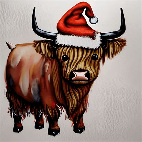 Whimsical Highland Cow Santa Suit Graphic Creative Fabrica