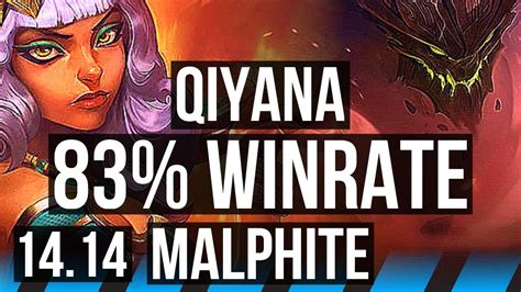 QIYANA Vs MALPHITE MID 83 Winrate 59k DMG 7 Solo Kills