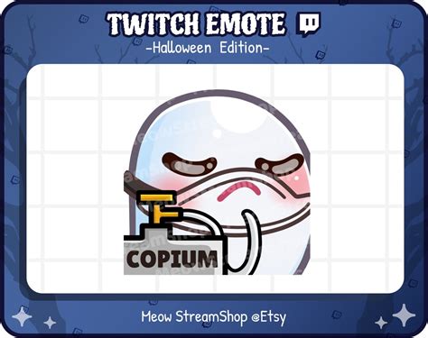 Twitch Emote Cute Ghost Copium Emote Kawaii Spooky Ghost Halloween